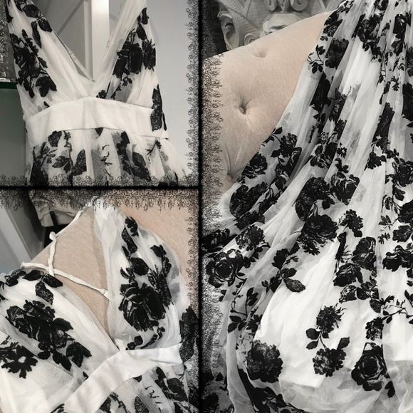 Luxxel Tulle Velvet Floral Maxi Dress - Picture 7 of 8